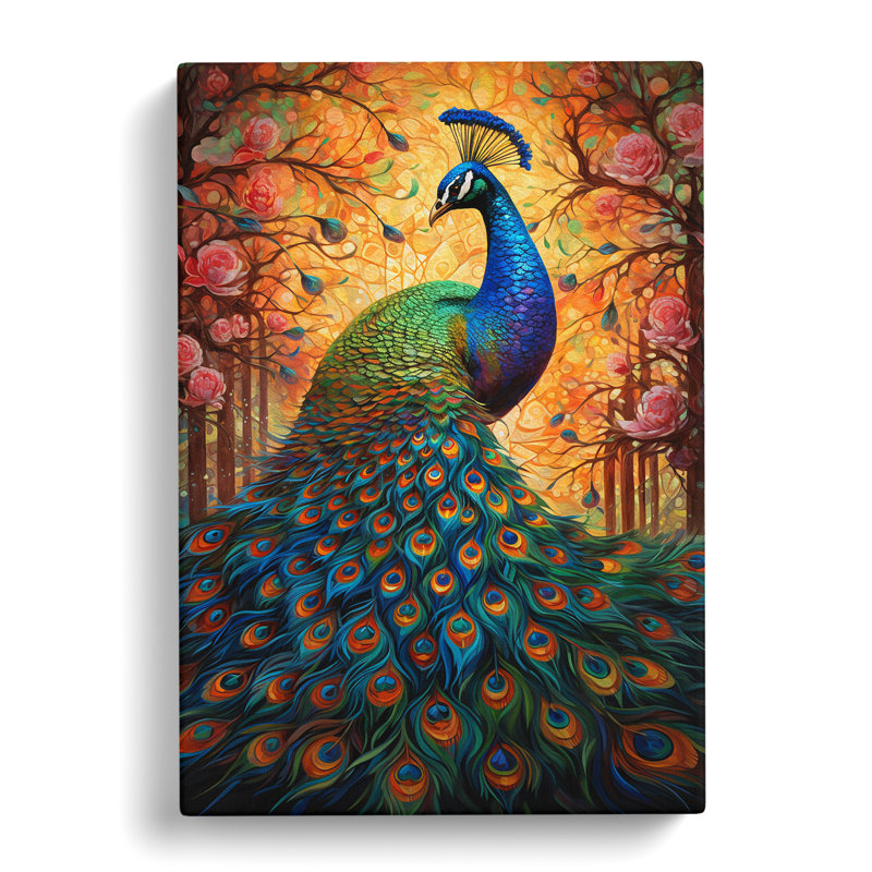 Peacock Orphism - Print, 76cm H x 50cm W x 3cm D