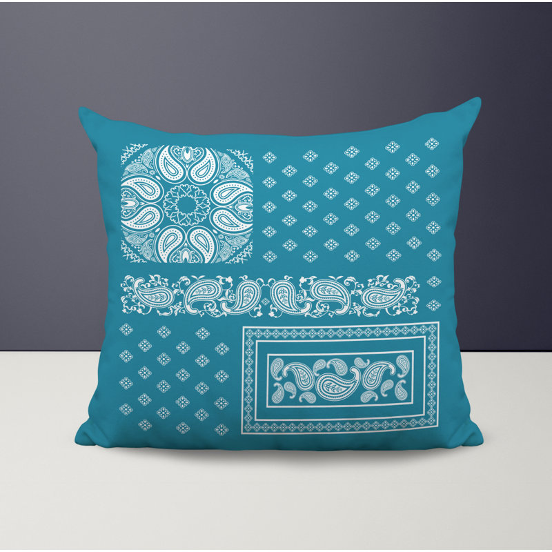 Housse et insert de coussin décoratif en polyester, L 15 po x H 15 po, Turquoise