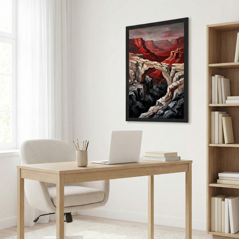 Art mural sur toile crème crème sur un canyon rouge, H 24 po x l 16 po