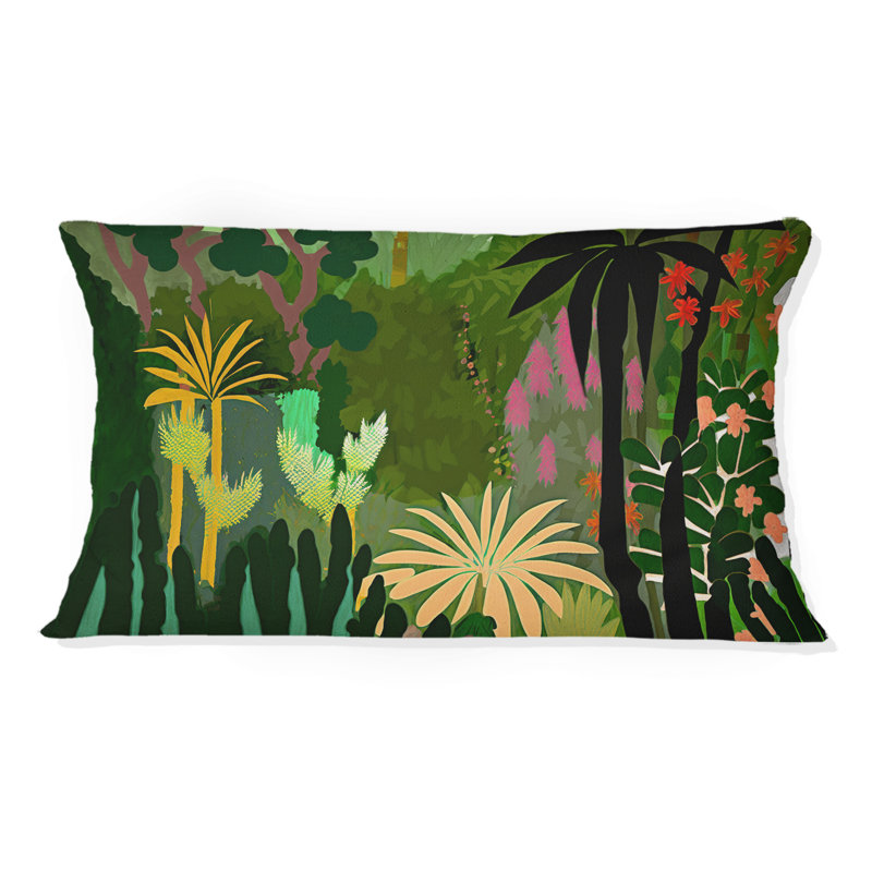 Coussin décoratif imprimé "Blossoming And Vibrant Jungle Flora V"
