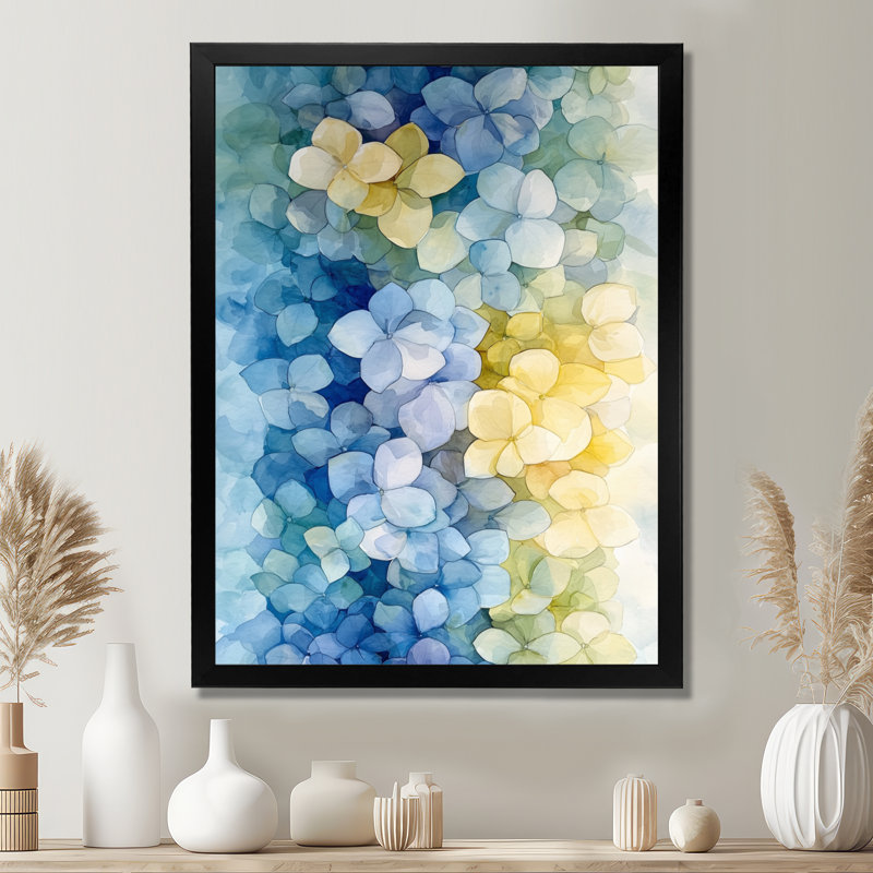 Hensley - Floral Wall Art Prints, Single Picture Framed Print without Mat, Black, 20" H x 12" W