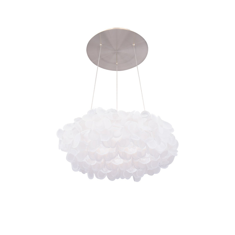 Fluffy 1 - Light LED Pendant, 7" H x 22" W x 22" D