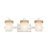 Chatham 3-Light Vanity Light in Natural White with Clear Sandblasted Glass