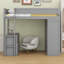Lit mezzanine avec placards et bureau à 2 tiroirs avec armoire-1005994745