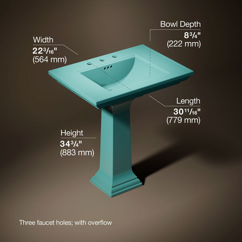 Memoirs Stately 30-3/4 In. Rectangular Pedestal Bathroom Sink, 150th Spring Green