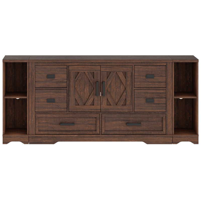 Armoire de rangement Glenford Modern Farmhouse, Noyer