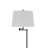 Tomi 63 Inch Floor Lamp, Double Swing Arm, Brushed Steel, White Shade-103150805