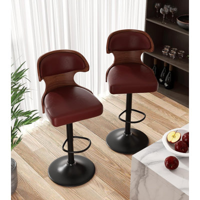 Tabourets de bar pivotants avec dossier Olivetti