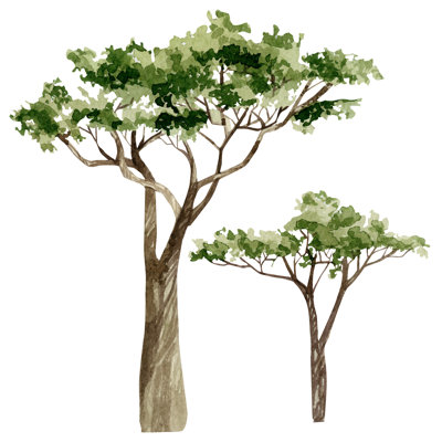 Trees Set - Wrapped Canvas Painting