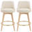 Swivel Upholstered 26.8'' Linen Counter Stool With Solid Wood Frame-1044971556