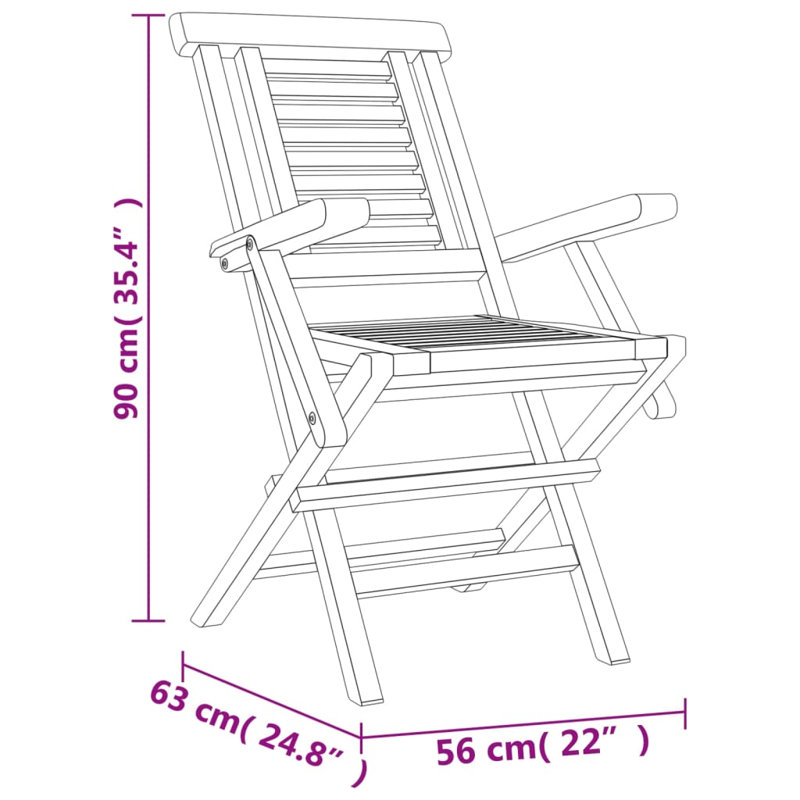 Sieger Solid Wood Patio Folding Chair Folding Chair Set