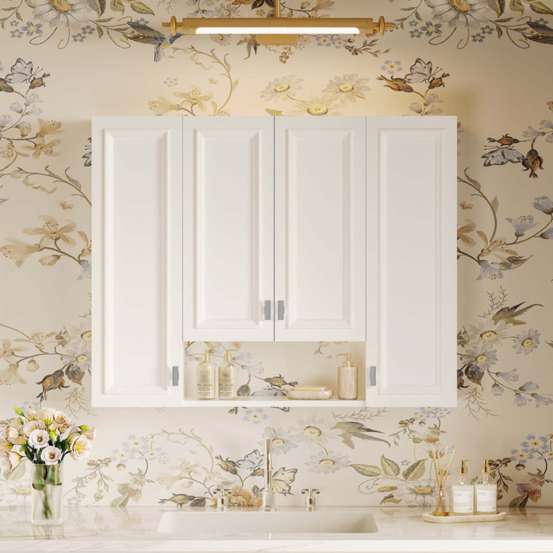 Armoire de salle de bain moderne avec 5 tablettes réglables