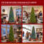 7.5ft / 9ft Pre-Lit Slim Pencil Christmas Tree, Warm White & Multicolor LED Lights, Hinged Artificial Spruce with Metal Stand,-1707233914