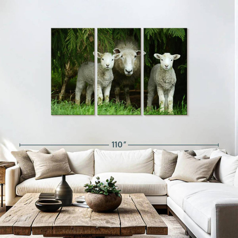 Brampt Sheep Family, 48" H x 74" W