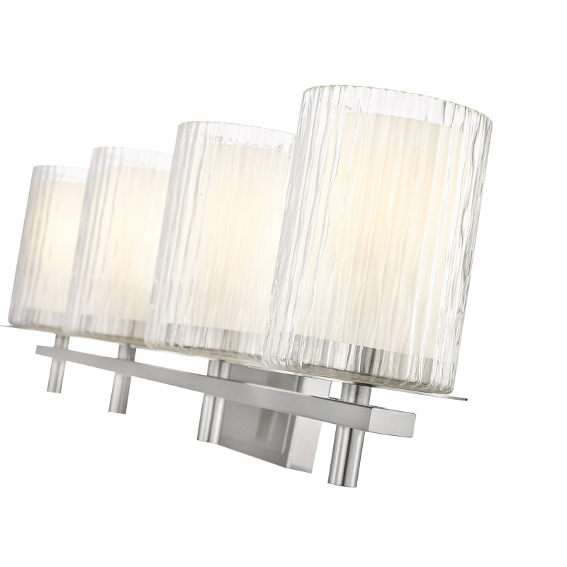 Coiffeuse 4 lumières Reniah en chrome, Nickel brossé