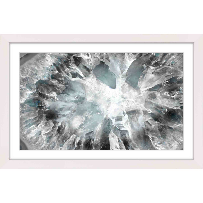 « blanc cristallin »-cadre photo, impression sur papier, H 20 po x l 30 po x P 1,5 po, Cadre blanc