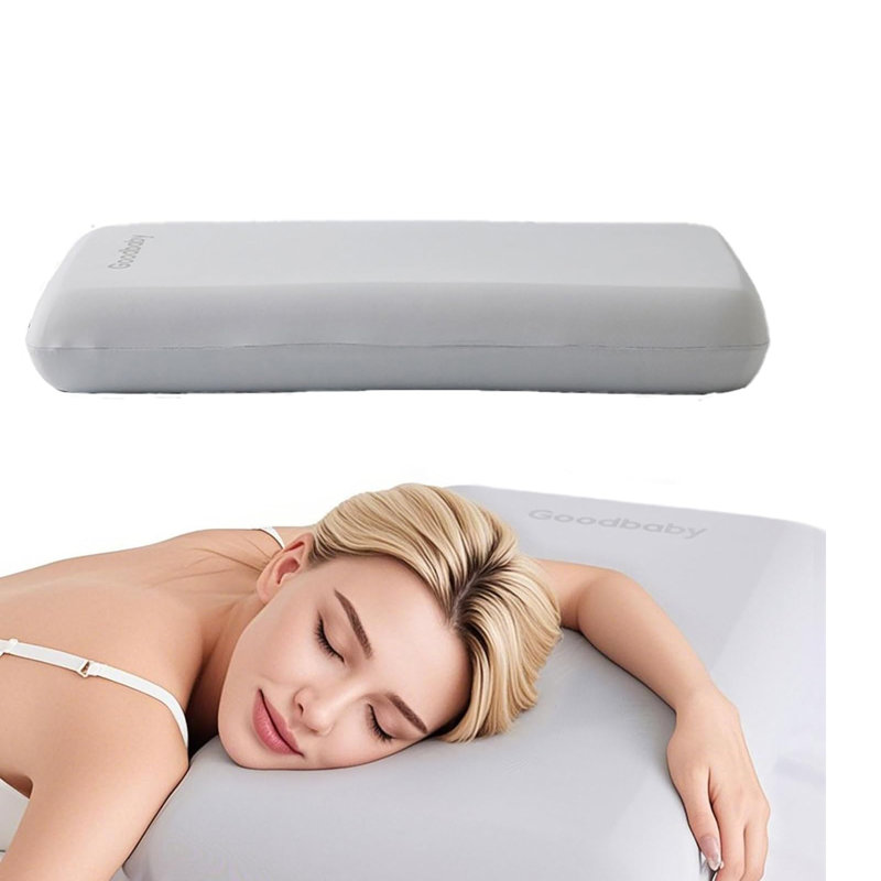  Oreiller de sommeil profond à double noyau, gris, mousse à mémoire de forme pour enfants, idéal pour les dormeurs latéraux, soulagement de la douleur au cou, housse lavable confortable, utilisation quatre saisons, emballage cadeau (19,7 po x 11,8 po x 2 po)