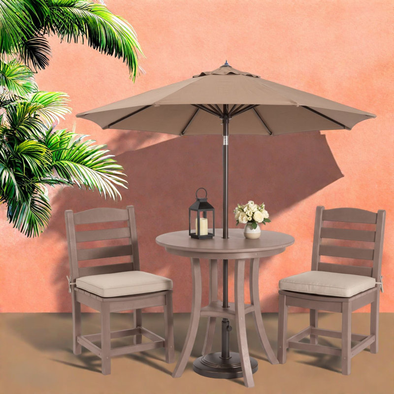 Ensembles de salle à manger de patio compacts, style bistro en PEHD brun pour les petits patios