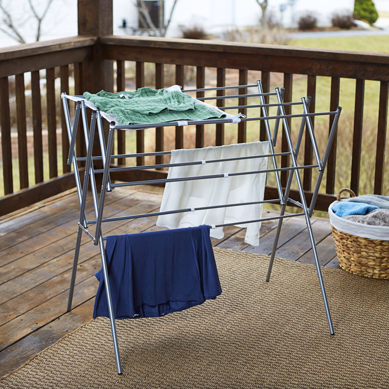 Meloni Metal Foldable Accordion Drying Rack, Silver