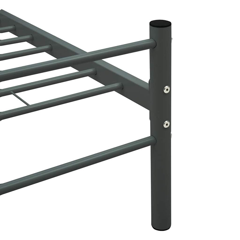 vidaXL Bed Frame Metal Tough Bed Frame Rectangular, grey, 140 x 200cm