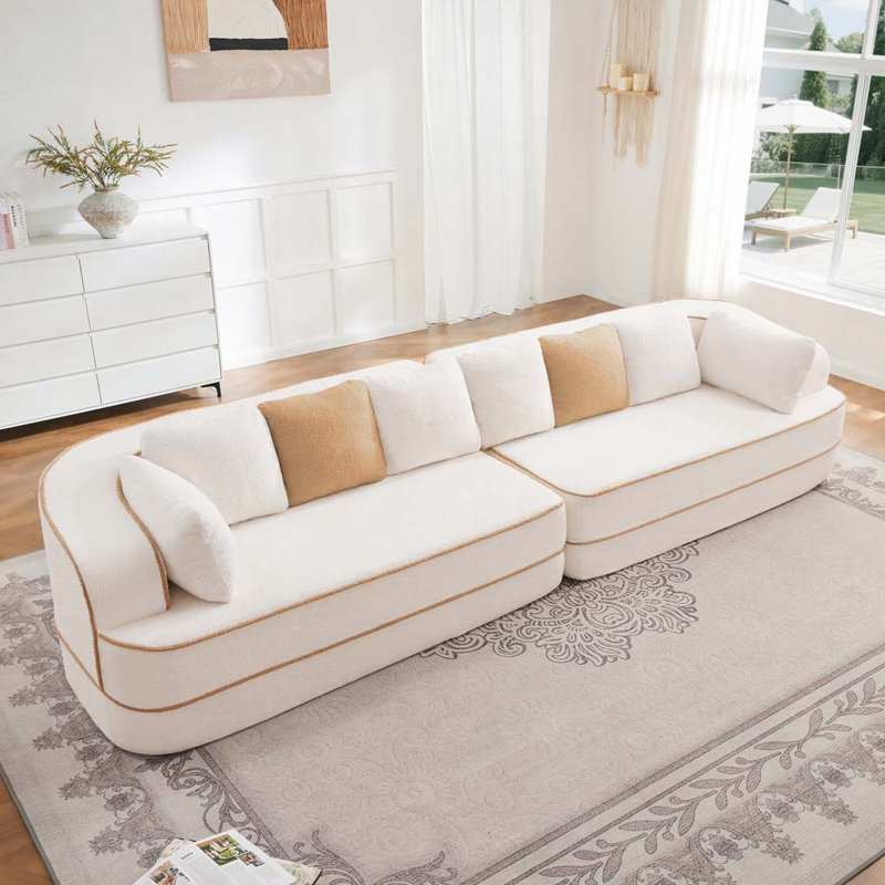Canapé modulaire à 4 places Teddy, Blanc