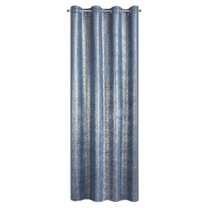 Mabel Eyelet Blackout Curtain, Light Blue