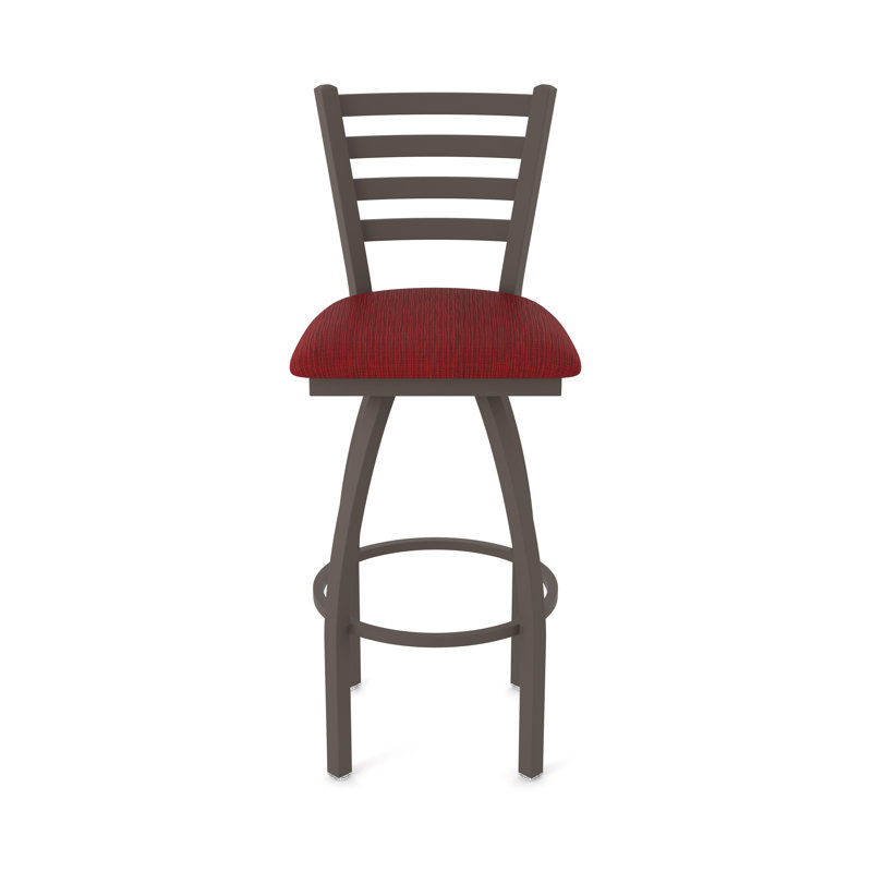 Jackie Swivel Stool, Bronze, Bar Stool (30" Seat Height), Fabric-Graph Ruby