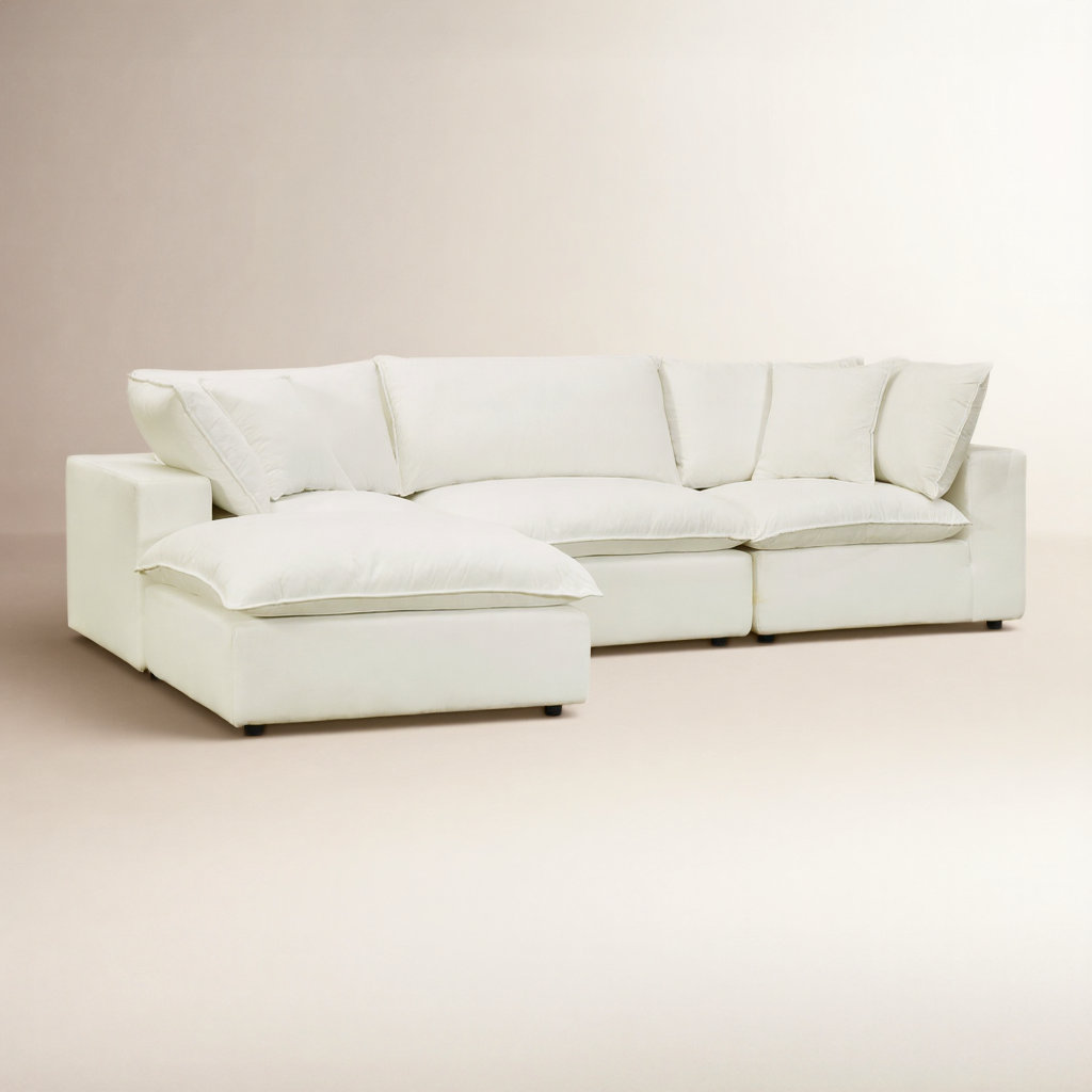 Ellaria Modular Sofa and Chaise, Natural Polyester