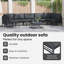 vidaXL Garden Sofa Set with Cushion Steel Outdoor Seating Patio Lounge