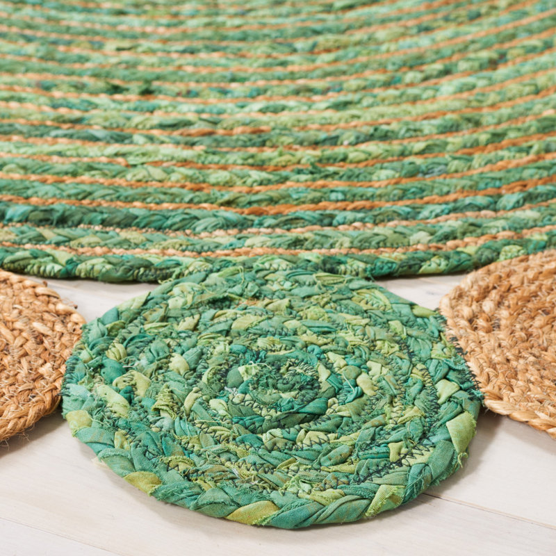 Sherise Hand Woven Jute Cotton Rug, Rectangle 2' x 3'