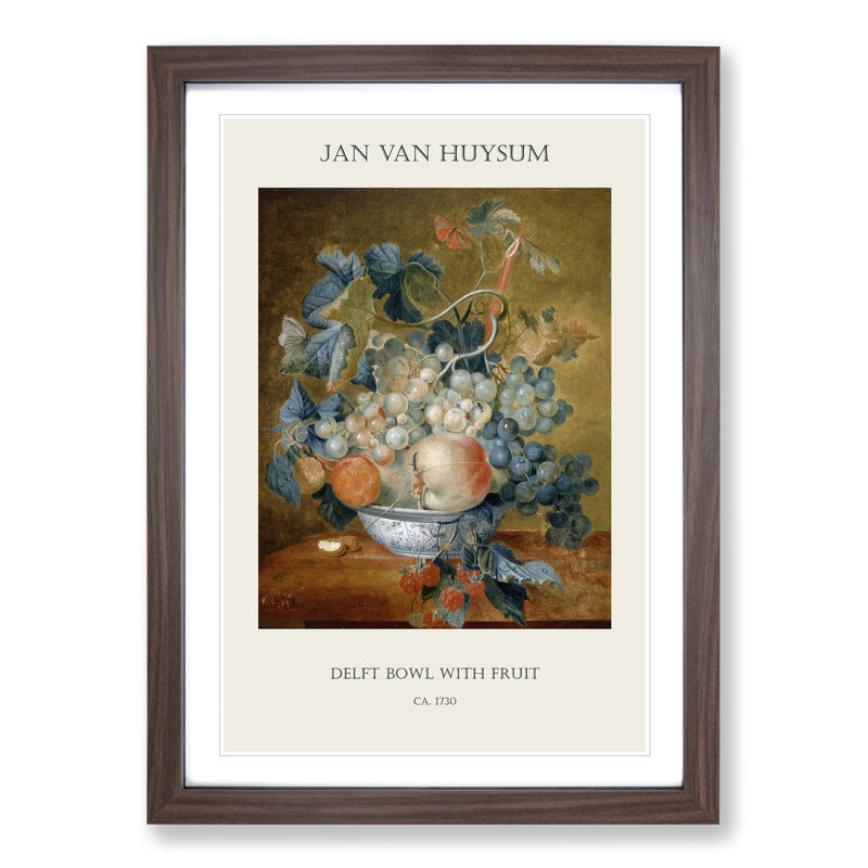Still Life With Flowers And Fruit Vol.3 by Jan Van Huysum - Single Picture Frame Print, Walnut Framed