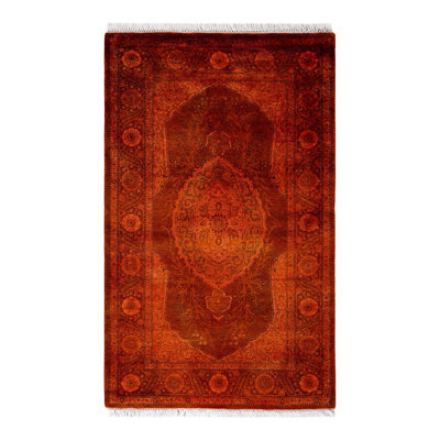 Tapis unique 2 pi 8 po x 4 pi 4 po orange Fine Vibrance