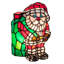 Santa Claus Tiffany Glass Accent Table Lamp
