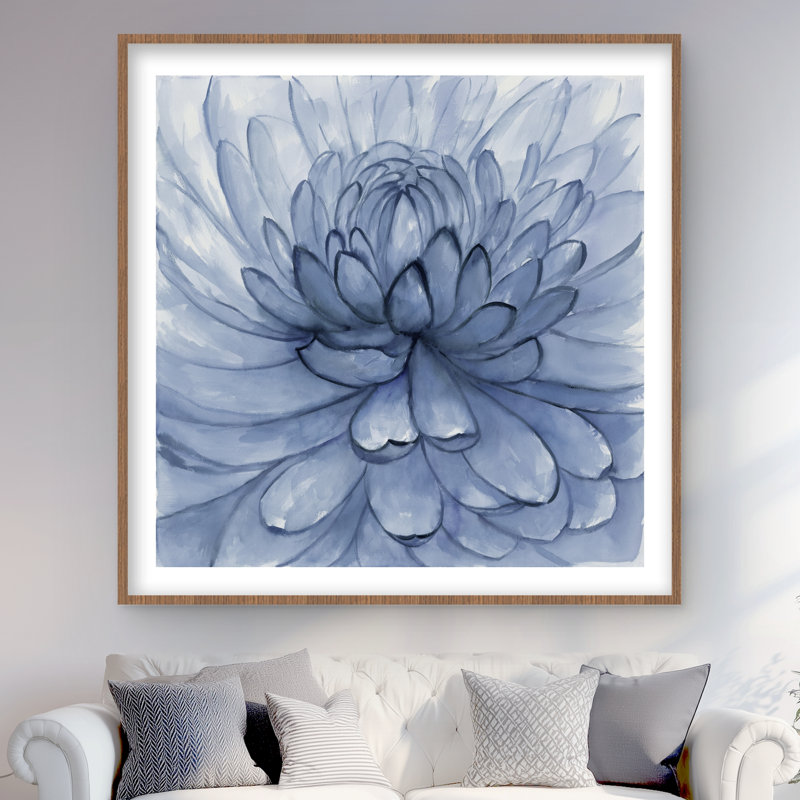 Blue Petals Flower - reproduction encadrée mat pour la décoration intérieure