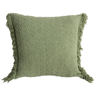 Fringed Cotton Throw Pillow