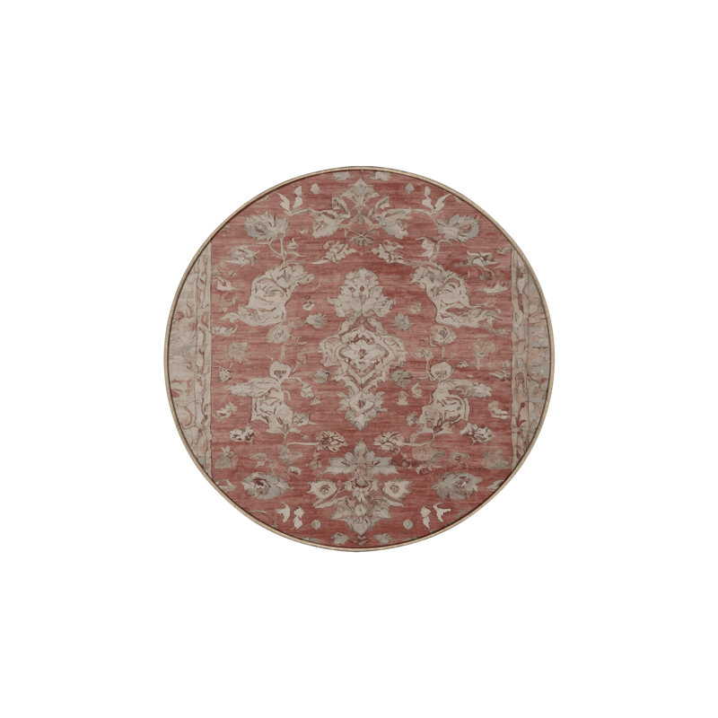 Tapis brun lavable à la machine, Rond 5 pi