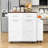 Elegant Kitchen Island with Removable Side Shelf, Tilt Trash Cabinet-968676790
