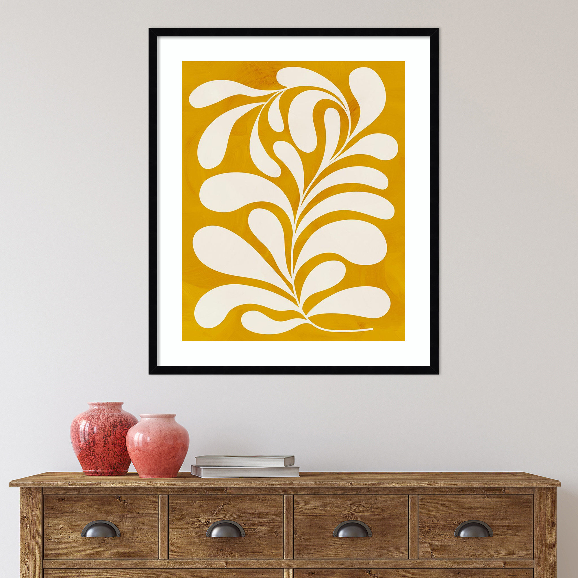 Goldenrod I by Grace Popp, 33" H x 28" W x 1" D, Black