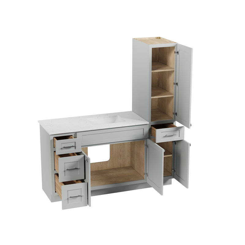 Meuble-lavabo simple 63 po Disar, Gris