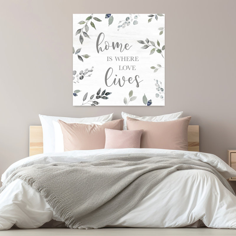 «Love Grows Greenery Minimalist Peaceful Rustic Landscape Nature», art mural, H 32 po x l 32 po