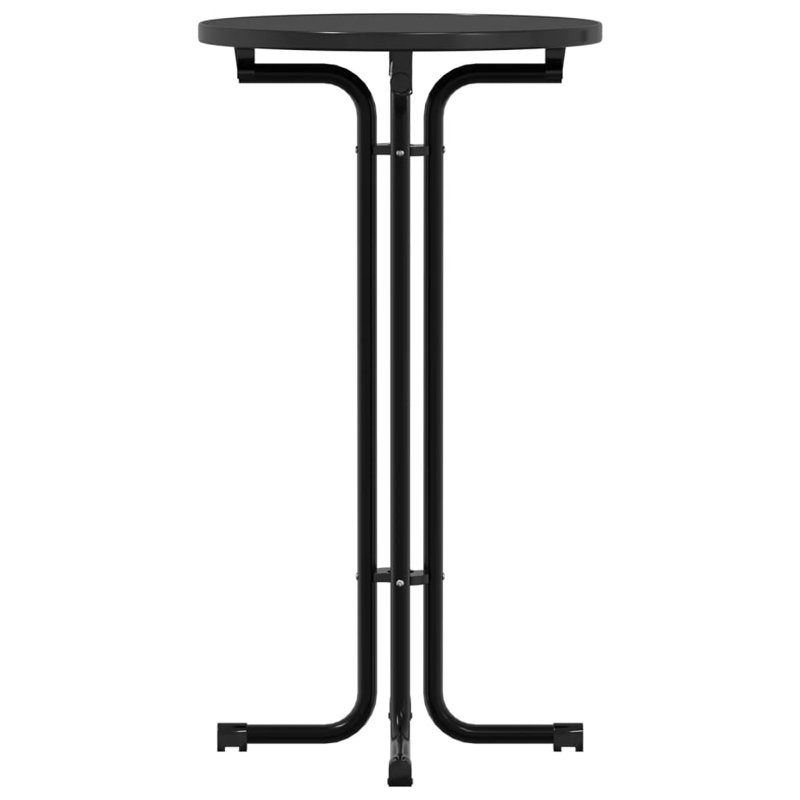 vidaXL Bar Table Black Engineered Wood, Powder-Coated Steel Medium, 60cm W x 60cm L, Black