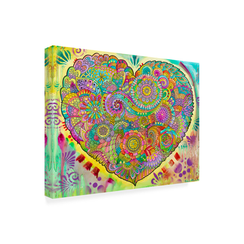 Dean Russo Mandala Of The Heart Canvas Art, H 14 po x l 19 po x P 2 po
