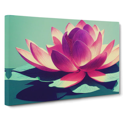 Flowing Lotus Flower - Wrapped Canvas