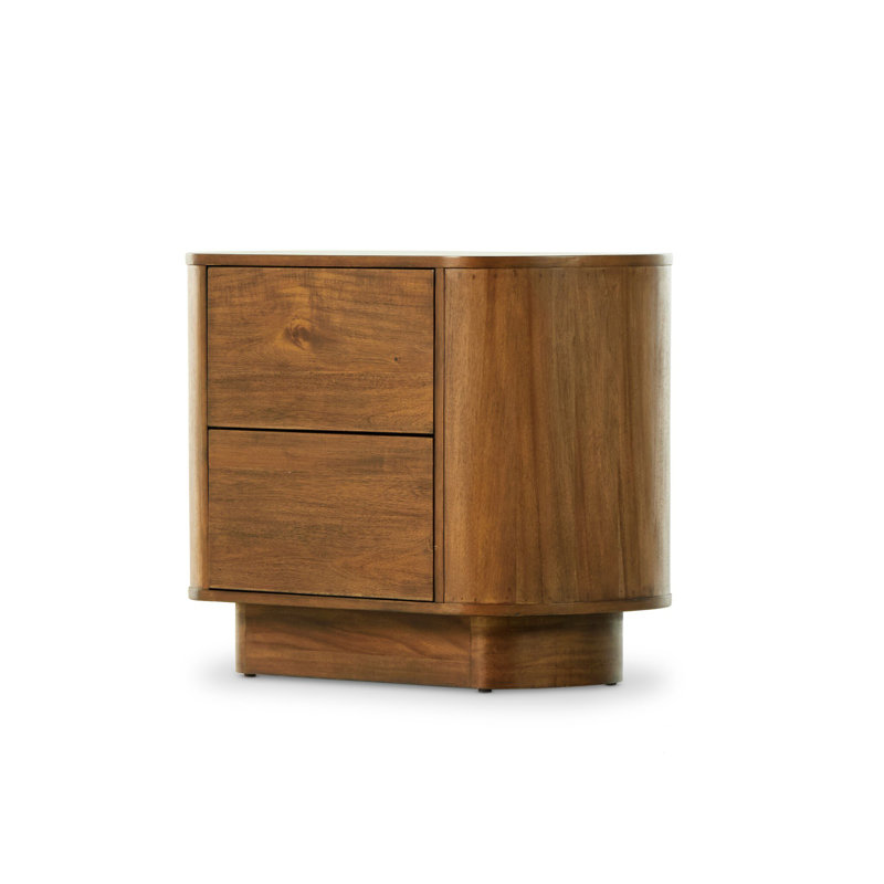 Paden Nightstand-Aged Black Acacia, Seasoned Brown Acacia