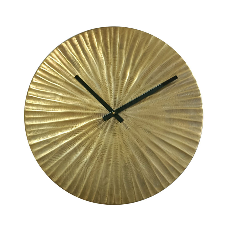 Sunburst Textured Metal Wall Clock, Small