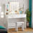 Smart Makeup Vanity Desk with USB Charging, 3-Level LED Lighting