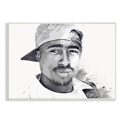 " Modern Tupac Portrait Abstract Pattern Famous Figure "