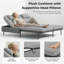 Chaise longue d'extérieur en osier avec table d'appoint et coussins, dossier inclinable réglable-2084091485