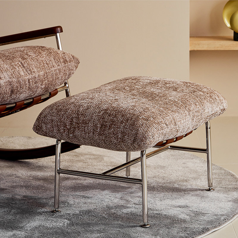 Chaise berçante confortable en chenille amovible, Taupe