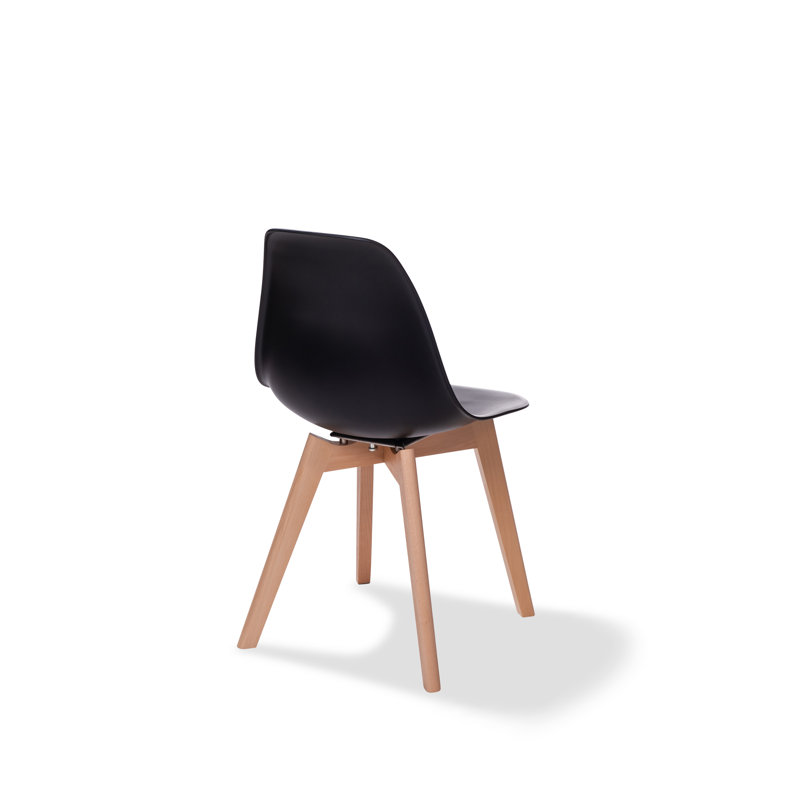 Keeve Stacking Chair Without Armrest, Frame And Plastic Seat, 47X53X83Cm (Wxdxh), Black, Wood Colour
